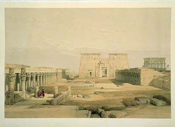 A templom főbejárata Philae szigetén