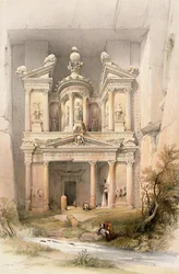 Petra, 1839. március 7., „A Szentföld” III. kötetének 92. táblája, Louis Haghe (1806-85) metszete, kiadva 1849-ben