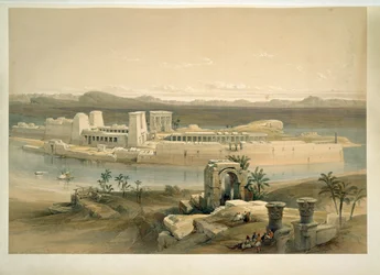 Philae-sziget, Assuan, Egyiptom (akvarell)