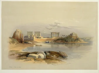 Philae-sziget, Egyiptom (akvarell)