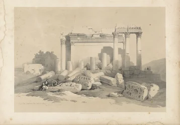 A Baalbek-i templom keleti portikuszának romjai