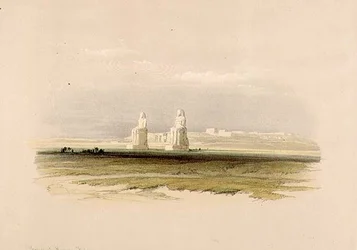 A Memnon-kolosszusok, az "Egyiptom és Núbia", 1. kötetből (litográfia)