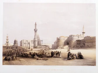 A kairói citadella bejárata (Kairó) – David Roberts „A Szentföld” című filmjében, London, 1849