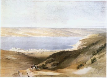 Tibériás és a Galileai-tenger, Izrael (metszet)