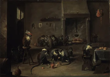 Majmok a konyhában, 1640-es évek