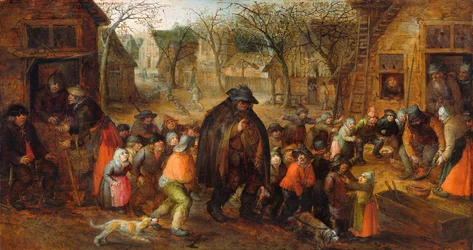 Vak Hurdy-Gurdy játékos