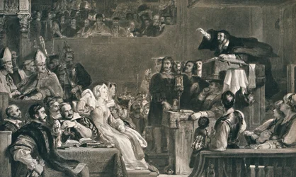 John Knox prédikál a kongregáció urai előtt, 1559. június 10., 1827, 1912
