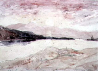 Loch Aline, Argyllshire: Mull szigetével északról (wc, papír)
