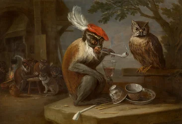 Singerie (olaj, vászon)
