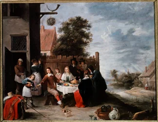 A tékozló gyermek ünnepe David Teniers II. a fiatalok festménye (1610-1690)