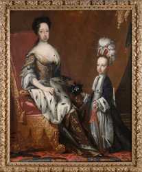 Hedvig Eleonóra (1636-1715), Holstein-Gottorp hercegnője, Svédország királynője és dédunokája, Károly Frigyes (1700-1739), Holstein-Gottorp hercege, 1704