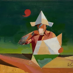 Robert Filliou 28 (Comma), 2023 (olaj, vászon)