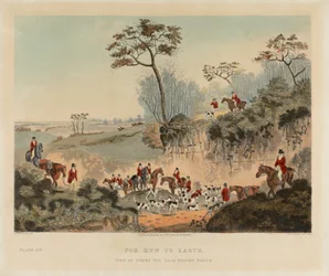 [Rókavadászat] négyes készlet: (4) Fox run to Earth / View of Popes Pit, Near Walton Heath