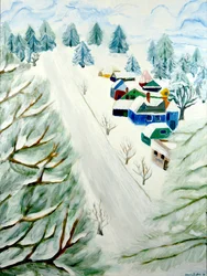 Village Snow, 2014, akril, vászon