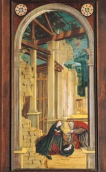 Defendente Ferrari (1480 vagy 1485-1540) által festett perspektíva a 16. századi kórus hátsó részén, Szent Jeromos templom, Biella. Olaszország