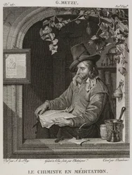 Denis-Sébastien Leroy, Chataigner és Dambrun - A kémikus meditációban, Gabriel Metsu után - 1802-1815