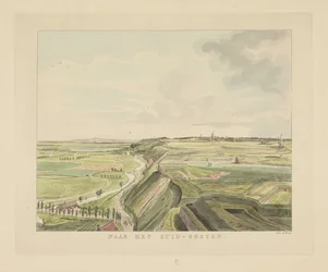 Kilátás a tájra Nijmegentől délkeletre Délkeletre (cím a tárgyon) Nijmegen városának látnivalói (sorozat címe) Geldersch-panoráma vagy körkép az életről a nymegeni kilátón (sorozat címe)