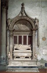 Carlo Marsuppini (1399-1453), a Firenzei Köztársaság kancellárjának sírja, Desiderio da Settignano (kb. 1430-1464), 1453 körül. Firenze, Chiesa di Santa Croce