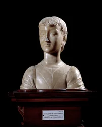 Fiatal férfi. Desiderio da Settignano (kb. 1430-1464) szobra, 1450-1455. Méretek: 40 x 34,5 cm. Firenze, Museo Nazionale del Bargello