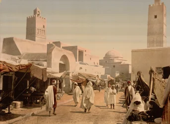 Mecset a Principal Street-ben, Kairwan, Tunézia, 1899 körül (fotomechanikus nyomat)