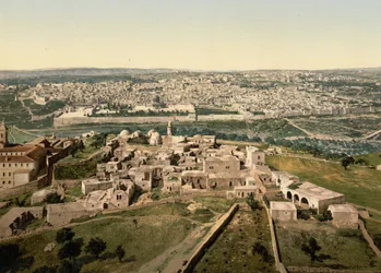Általános nézet, Jeruzsálem, Szentföld, 1890 körül – 1900 körül (fényképnyomat)