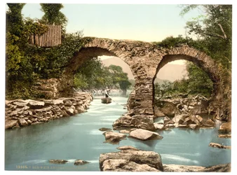 Old Weir híd. Killarney, Kerry megye, Írország, 1890-1900 körül (photochrom)
