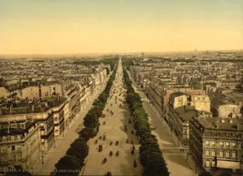 Avenue des Champs-Élysées, Párizs, 1890-1900 körül (photochrom)