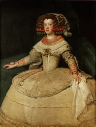 Mária Terézia infánsnő, IV. Fülöp spanyol király és felesége, Izabella lánya, férjhez ment XIV. Lajos francia királyhoz... (olaj, vászon)
