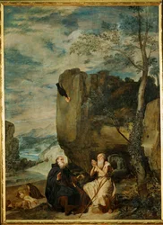 Nagy Szent Antal és Szent Pál, az első remete, 1642 körül (festmény, vászon)