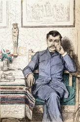 Paul Bourget francia regényíró (1852-1935) portréja (metszet)