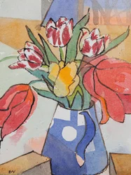 Tulipánok (akvarell és tinta)