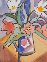 Tulipánok (akvarell és tinta)