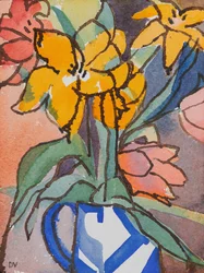 Tulipánok (akvarell és tinta)
