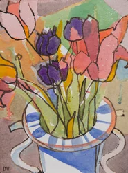 Tulipánok (akvarell és tinta)