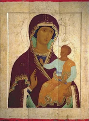 Madonna és Gyermek Hodigitria, orosz ikon, 1502 (tempera a panelen)