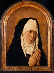 ""Mater Dolorosa"" Peinture de Dirk Bouts (1410/20-1475) - Olaj, fa Mérete 45x31 cm Nemzeti Nyugati Művészeti Múzeum, Tokió