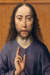 Plébániatemplom (Szent Péter plébániatemplom). festmény. Utolsó vacsora. Dirk Bouts. 1464-1468. Részlet. Központi panel.