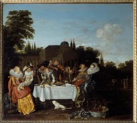 Vidéki lakoma. Dirk Hals (1591-1656) festménye