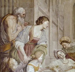 Szent Cecília története: Szent Cecília halála, részlet (Freskó