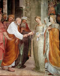A Szűz esküvője, részlet. Domenico Beccafumi (1486-1551) festménye