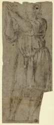 Imában álló ember (recto); Drapery Study (fordítva)