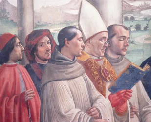 Szent Ferenc halála, jelenet Assisi Szent Ferenc életciklusából, 1486 freskórészlet a 85239-ből