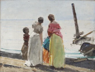 Figurák a tengerparton (olaj, vászon)