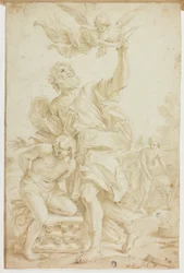 Izsák feláldozása (recto); figuravázlatok (verso)