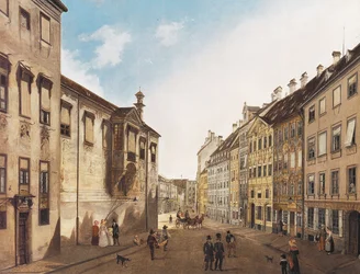 Residenzstrasse a Max-Joseph-Platz felé 1826-ban
