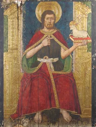 Panel Keresztelő Szent Jánossal trónoló Retable-ból, 15. század.