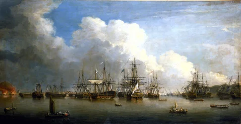 Hétéves háború (1756-1763): A spanyol flotta elfoglalása Havannában (Kuba), 1762. augusztus és szeptember. Dominic Serres (1722-1793) olaj, vászon, 18. század közepe.