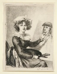 Louise-Elisabeth Vig?e-Lebrun, (Mlle Lebrun) az 1790-es Uffizziben készült önarckép után és annak fordítottja