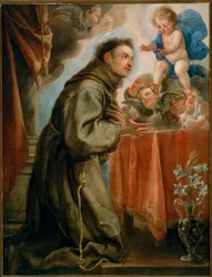 Páduai Szent Antal és a gyermek Jézus (festmény, vászon)