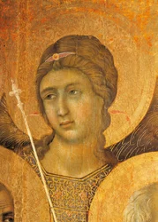 Duccio Maesta oltárképe a sienai katedrálisban, Duccio di Buoninsegna (1255 körül - 1319 előtt), tempera fán, 212x425 cm, részlet